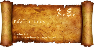 Kéri Erik névjegykártya